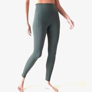 Athleta Leggings Womens XL Transcend Stash Tight Bali Green Pockets Gym Yoga 25"